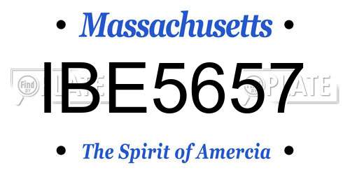 IBE5657 Massachusetts License Plate