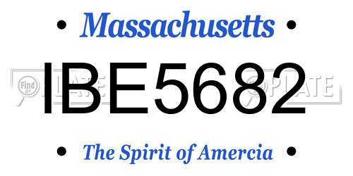 IBE5682 Massachusetts License Plate