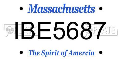 IBE5687 Massachusetts License Plate