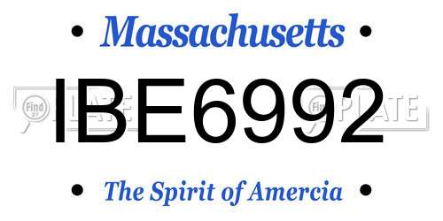 IBE6992 Massachusetts License Plate