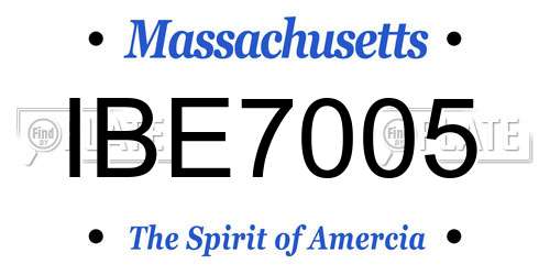 IBE7005 Massachusetts License Plate