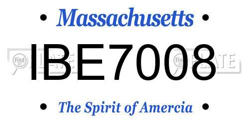 IBE7008 Massachusetts License Plate