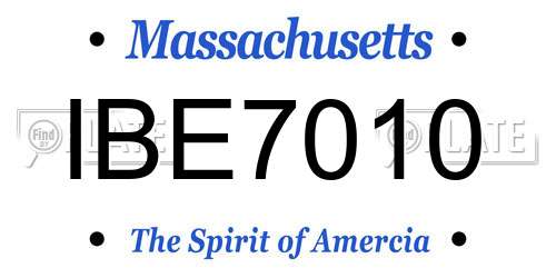 IBE7010 Massachusetts License Plate