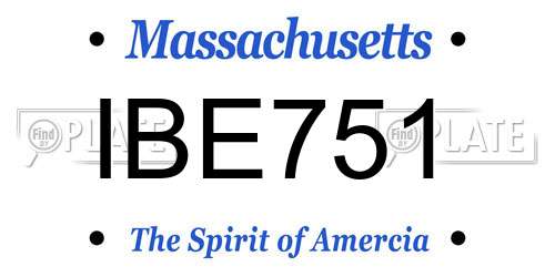 IBE751 Massachusetts License Plate