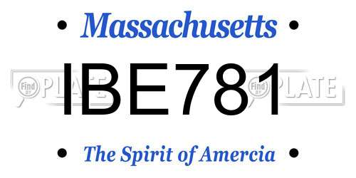 IBE781 Massachusetts License Plate