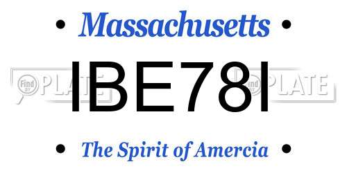 IBE78I Massachusetts License Plate