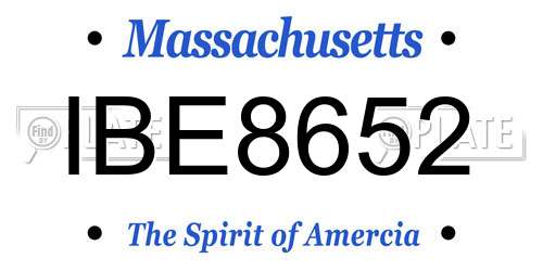 IBE8652 Massachusetts License Plate
