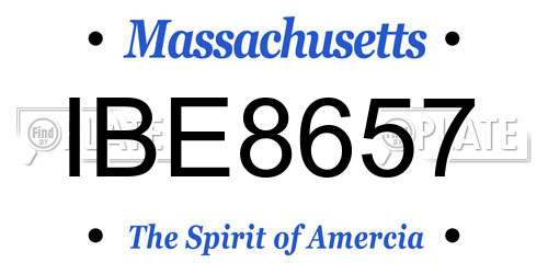IBE8657 Massachusetts License Plate