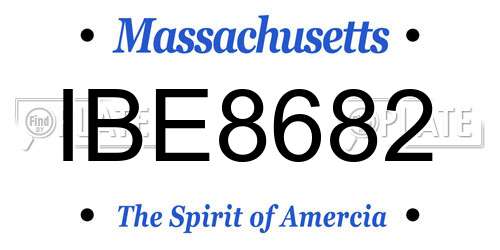 IBE8682 Massachusetts License Plate