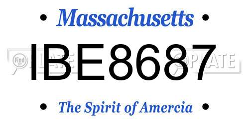 IBE8687 Massachusetts License Plate