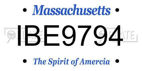 IBE9794 Massachusetts License Plate