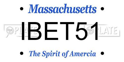IBET51 Massachusetts License Plate