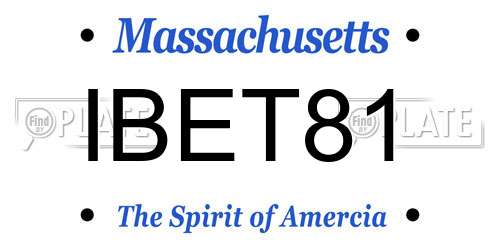 IBET81 Massachusetts License Plate
