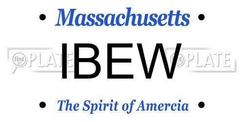 IBEW Massachusetts License Plate