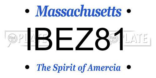 IBEZ81 Massachusetts License Plate