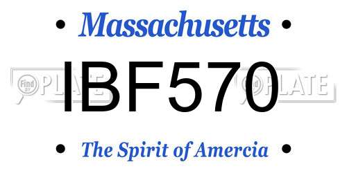 IBF570 Massachusetts License Plate