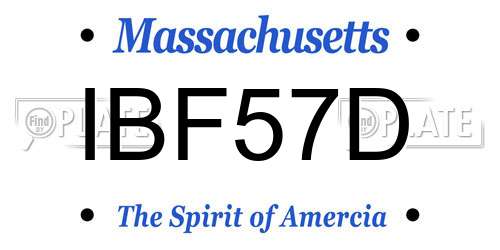 IBF57D Massachusetts License Plate