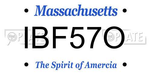 IBF57O Massachusetts License Plate
