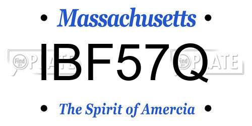 IBF57Q Massachusetts License Plate
