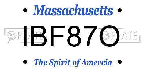 IBF87O Massachusetts License Plate