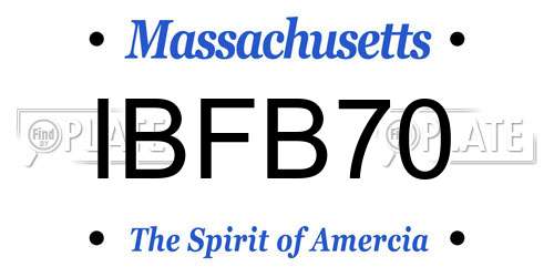 IBFB70 Massachusetts License Plate