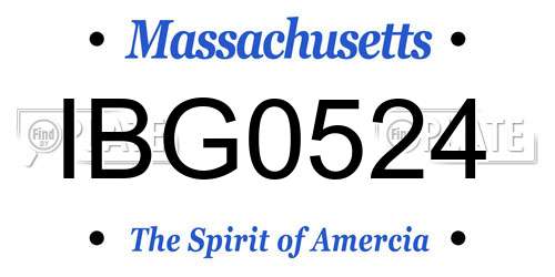 IBG0524 Massachusetts License Plate