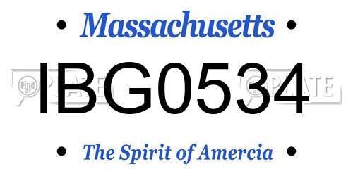 IBG0534 Massachusetts License Plate