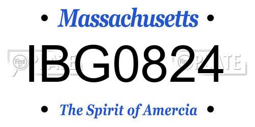 IBG0824 Massachusetts License Plate