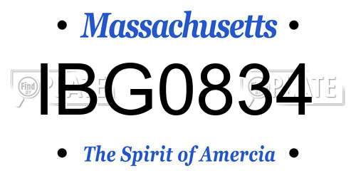 IBG0834 Massachusetts License Plate