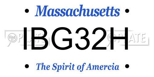 IBG32H Massachusetts License Plate