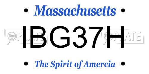 IBG37H Massachusetts License Plate