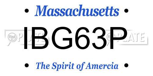 IBG63P Massachusetts License Plate