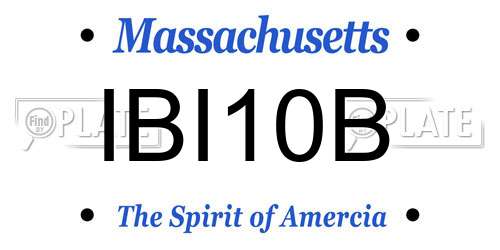 IBI10B Massachusetts License Plate