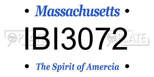 IBI3072 Massachusetts License Plate