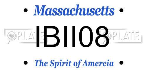 IBII08 Massachusetts License Plate