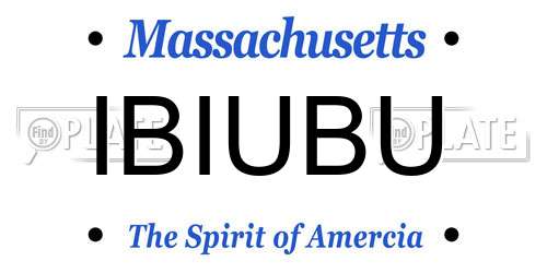 IBIUBU Massachusetts License Plate