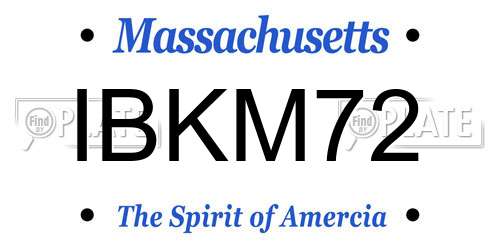 IBKM72 Massachusetts License Plate