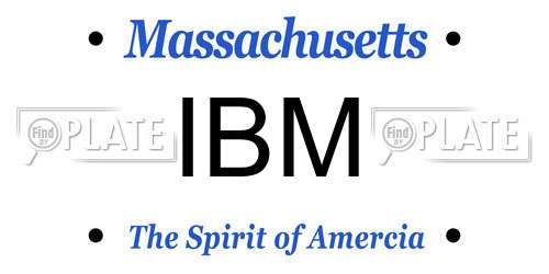 IBM Massachusetts License Plate