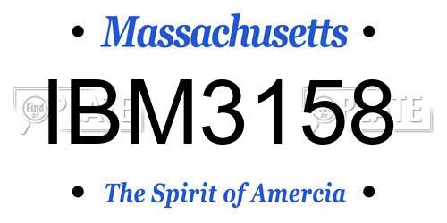 IBM3158 Massachusetts License Plate