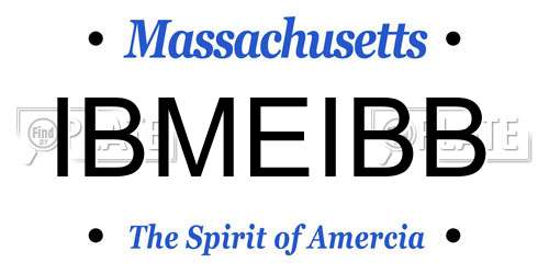 IBMEIBB Massachusetts License Plate