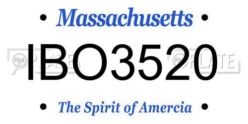 IBO3520 Massachusetts License Plate