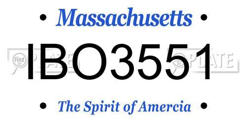 IBO3551 Massachusetts License Plate