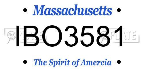 IBO3581 Massachusetts License Plate