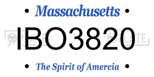 IBO3820 Massachusetts License Plate