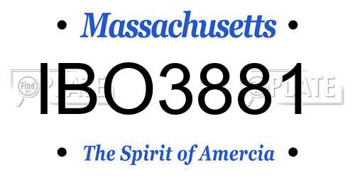 IBO3881 Massachusetts License Plate
