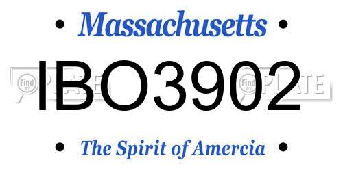 IBO3902 Massachusetts License Plate