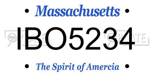 IBO5234 Massachusetts License Plate