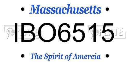 IBO6515 Massachusetts License Plate