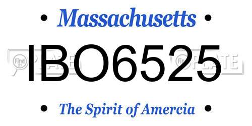 IBO6525 Massachusetts License Plate