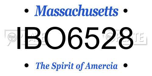 IBO6528 Massachusetts License Plate